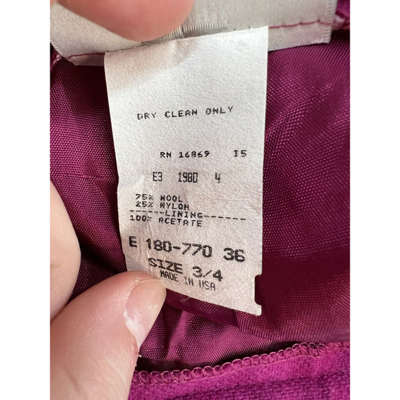 That's me! Womens Shorts Size 3/4 Pink High Waisted Pleated Wool Blend Vintage - Picture 7 of 14